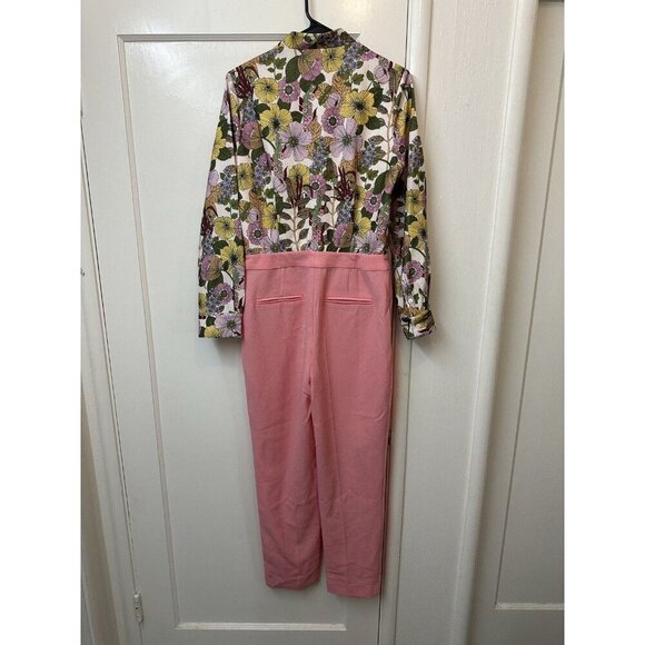 Tuckernuck Adalie floral jumpsuit Ladies size 8 Wildflower fields Pink NEW! 70’s - Picture 4 of 6